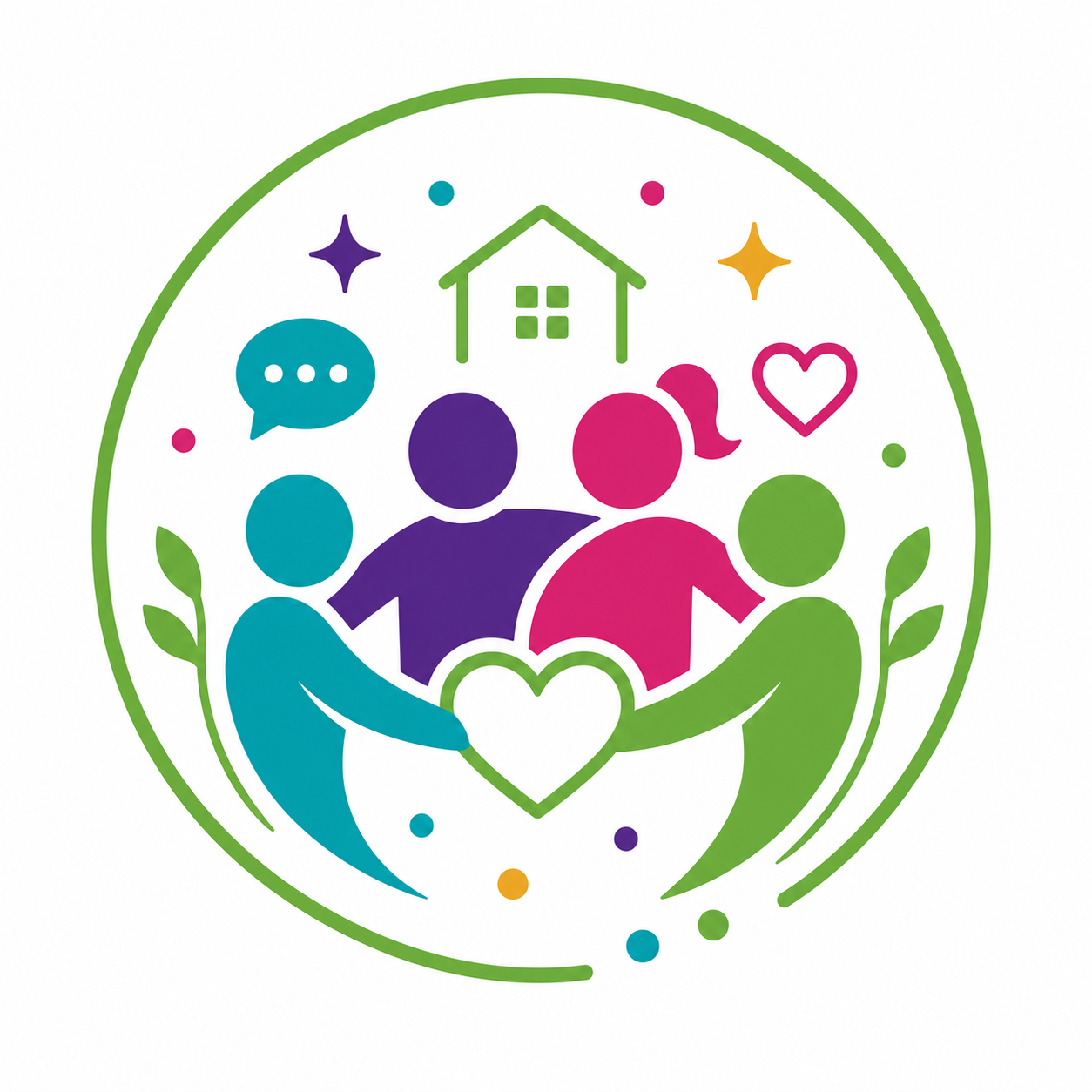 Three people together icon